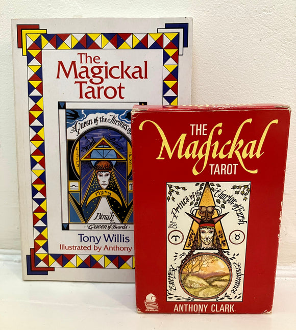 THE MAGICKAL TAROT DECK + BOOK SET - Anthony Clark (Aquarian Press, 1st ED. 1986 / 1992)